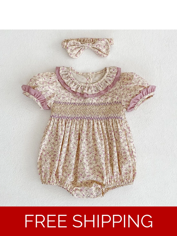 Ditsy Flower Ruffle Neck Onesie